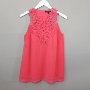 Banana Republic Coral Pink Sleeveless Crochet Top